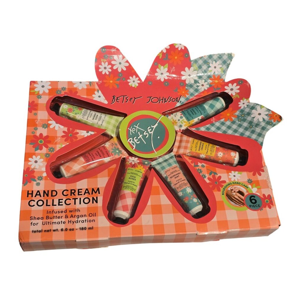 Betsey Johnson Hand Cream Collection 6pc Set Infused Shea Butter & Argan Oil